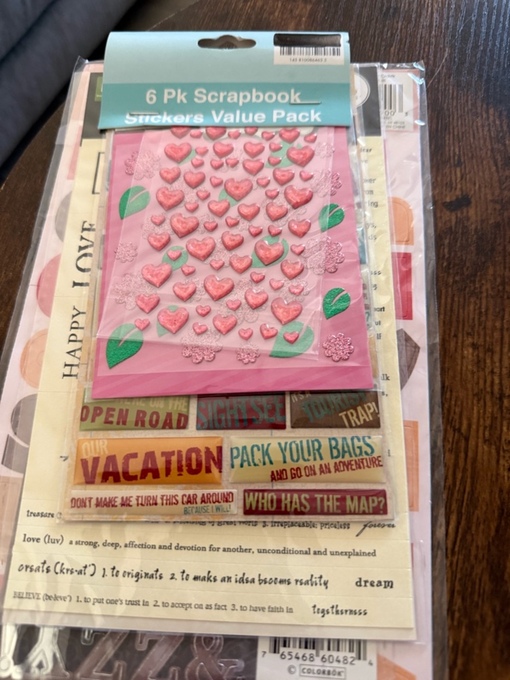 Scrapbook Sticker Pack - 6 Pc Value Set - Picture 7 of 12